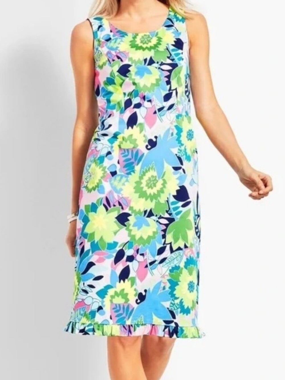 Talbot's Island Bright Ruffle Dress